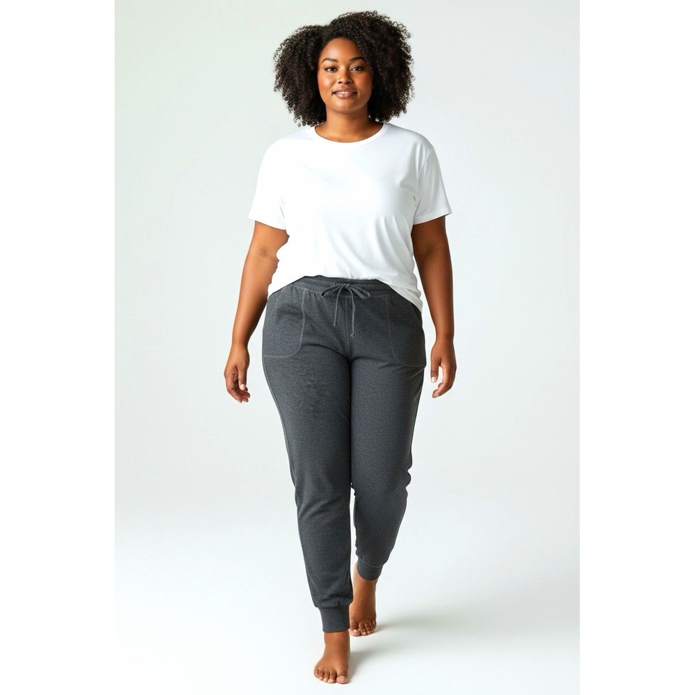 Patagonia Organic Cotton Gray Jogger Pants Women's Size L Drawstring Pockets